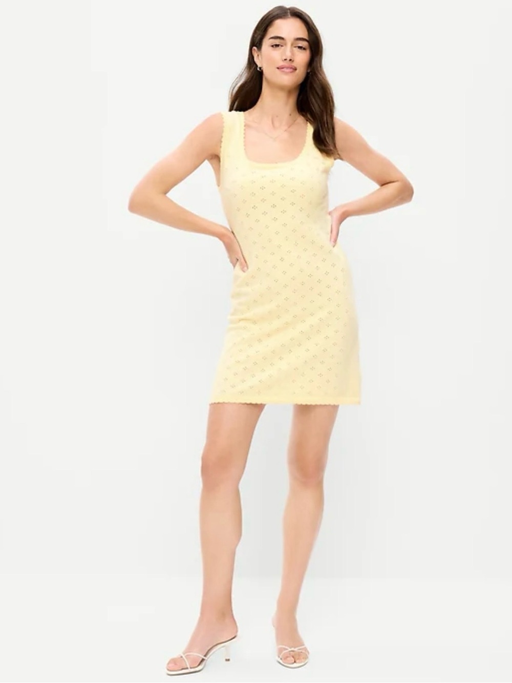 Old Navy SoSoft Lite Pointelle Sweater Dress NEW NWT Yellow Womens Size S